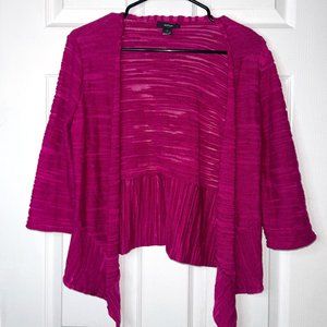 Alfani Womans Crop Sweater Cardigan Fuscia Pink Small